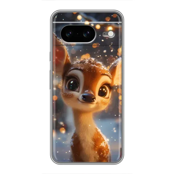 Чехол с принтом «Олененок среди гирлянд» для Google Pixel 8