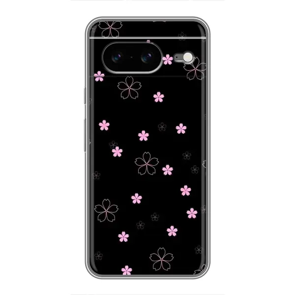 Чехол с принтом «Розовые цветы на черном» для Google Pixel 8 Чехол с принтом «Розовые цветы на черном» для Google Pixel 8