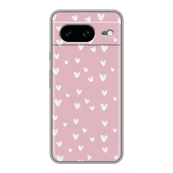 Чехол с принтом «Сердечки на розовом» для Google Pixel 8 Чехол с принтом «Сердечки на розовом» для Google Pixel 8