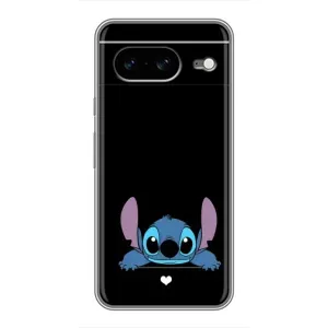 Чохол з принтом Стіч на Google Pixel 8 (Стіч на чорному)
