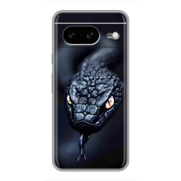 Чехол с принтом «Черная змея» для Google Pixel 8