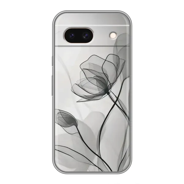 Чехол с принтом «Черные цветы» для Google Pixel 8A