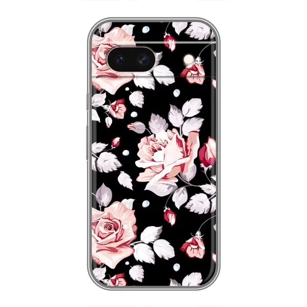 Чехол с принтом «Цветочки на черном» для Google Pixel 8A Чехол с принтом «Цветочки на черном» для Google Pixel 8A