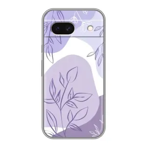 Силконовий чохол з принтом в квітах на Google Pixel 8A (Фіолетове листя абстракція)