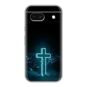 Чехол для Google Pixel 8A (AlphaPrint) - (Христианские) (Крест и город)