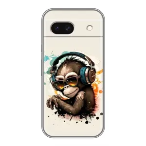 Чехол с принтом «Макака в наушниках» для Google Pixel 8A