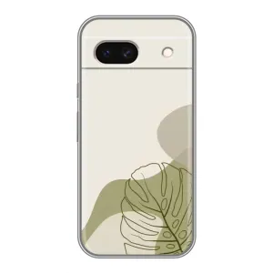 Силконовий чохол з принтом в квітах на Google Pixel 8A (Зелена монстера дизайн)