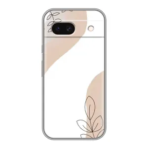 Силконовий чохол з принтом в квітах на Google Pixel 8A (Нюдова гілочка абстракція)