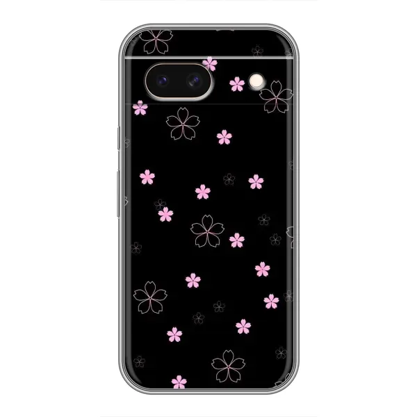 Чохол з принтом «Рожеві квіти на чорному» для Google Pixel 8A Чохол з принтом «Рожеві квіти на чорному» для Google Pixel 8A