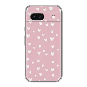 Чохол з принтом «Сердечки на рожевому» для Google Pixel 8A