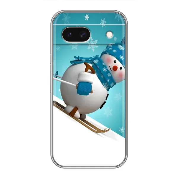 Чехол с принтом «Снеговик на лыжах» для Google Pixel 8A Чехол с принтом «Снеговик на лыжах» для Google Pixel 8A