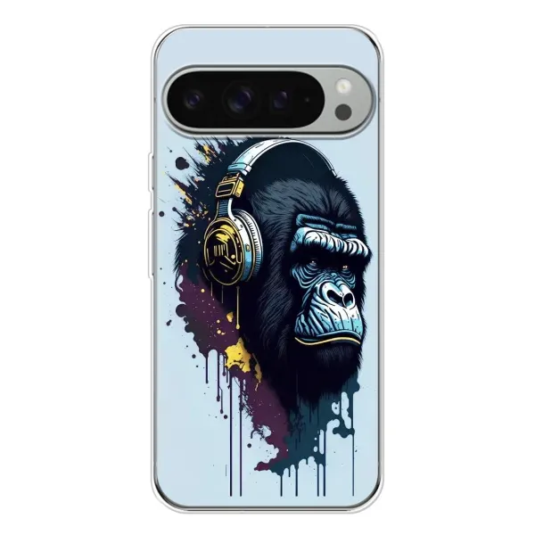 Чехол с принтом «Горилла в наушниках» для Google Pixel 9 Pro XL