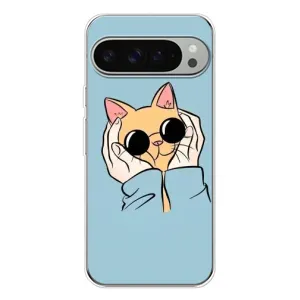 Чохол на Піксель 9 Про ХЛ з Котиками (VPrint) (Котик в окулярах)