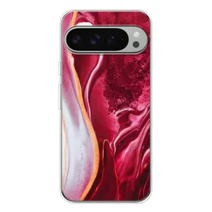Чохол для Піксель 9 Про ХЛ - з принтом (Дизайнерські) (AlphaPrint) (Мрамор червоний)