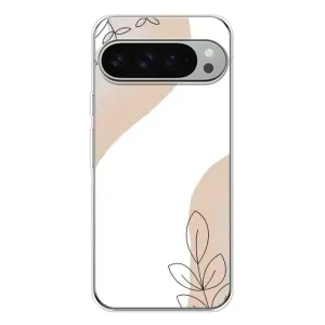Силконовий чохол з принтом в квітах на Google Pixel 9 Pro XL (Нюдова гілочка абстракція)