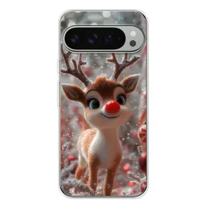 Яркий чехол для Google Pixel 9 Pro XL с Зимними Оленятами