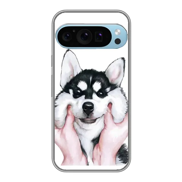 Чехол с принтом «Довольный Хаски» для Google Pixel 9 Pro