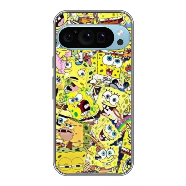 Чехол с принтом «Эмоции Спанч Боба» для Google Pixel 9 Pro