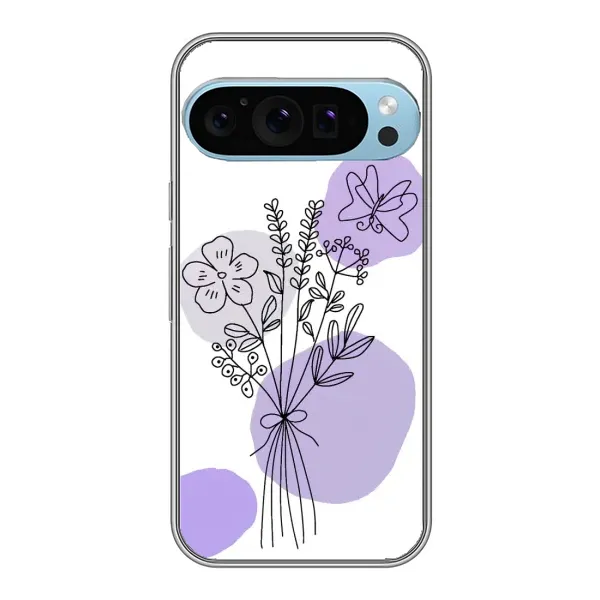Чехол с принтом «Букет фиолетовая абстракция» для Google Pixel 9 Pro