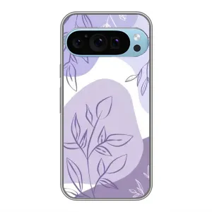 Силконовий чохол з принтом в квітах на Google Pixel 9 Pro (Фіолетове листя абстракція)