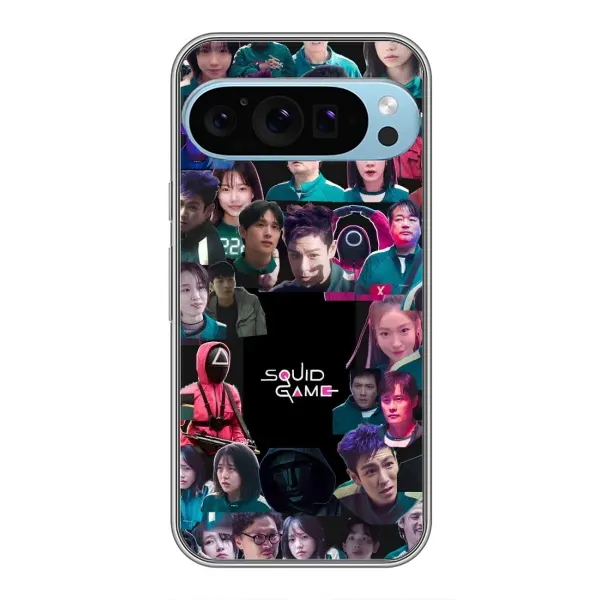Чохол з принтом «Колаж Гра кальмара» для Google Pixel 9 Pro Чохол з принтом «Колаж Гра кальмара» для Google Pixel 9 Pro