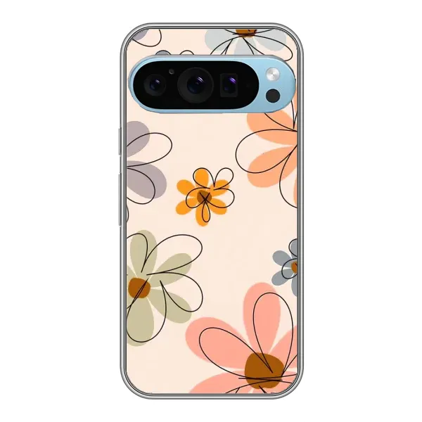 Чохол з принтом «Кольорові квіти» для Google Pixel 9 Pro
