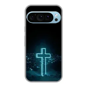Чехол для Google Pixel 9 Pro (AlphaPrint) - (Христианские) (Крест и город)