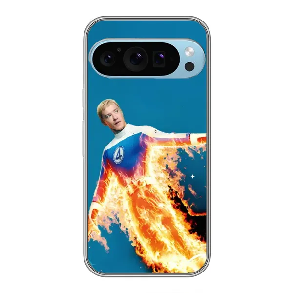Чехол с принтом «Человек-факел в огне» для Google Pixel 9 Pro