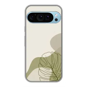 Силконовий чохол з принтом в квітах на Google Pixel 9 Pro (Зелена монстера дизайн)