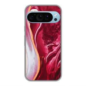 Чохол для Гугл Пиксель 9 Про - з принтом (Дизайнерські) (AlphaPrint) (Мрамор червоний)