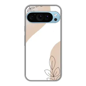 Силконовий чохол з принтом в квітах на Google Pixel 9 Pro (Нюдова гілочка абстракція)