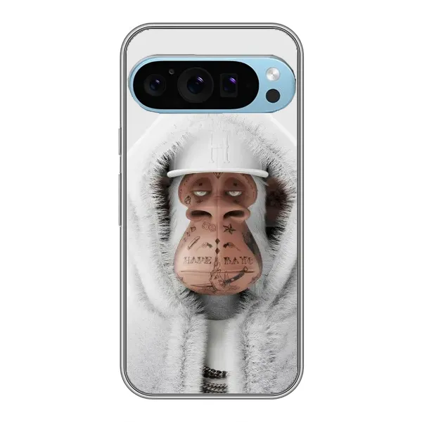 Чехол с принтом «обезьяна NFT в тату» для Google Pixel 9 Pro Чехол с принтом «обезьяна NFT в тату» для Google Pixel 9 Pro