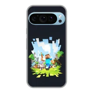 Чехол Майнкрафт на Google Pixel 9 Pro (AlphaPrint) Minecraft (персонажи Minecraft)