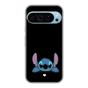 Чохол з принтом Стіч на Google Pixel 9 Pro (Стіч на чорному)
