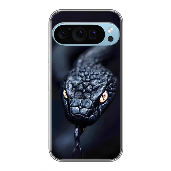 Чохол з принтом «Чорна змія» для Google Pixel 9 Pro