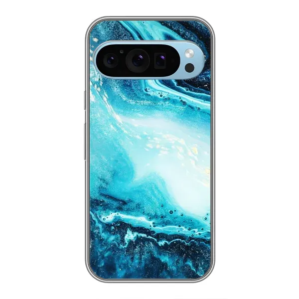 Чехол с принтом «Голубой мрамор» для Google Pixel 9 Чехол с принтом «Голубой мрамор» для Google Pixel 9