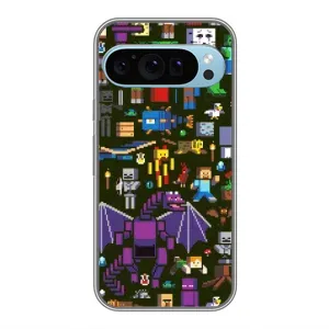 Чехол Майнкрафт на Google Pixel 9 (AlphaPrint) Minecraft (Коллаж Майнкрафт)
