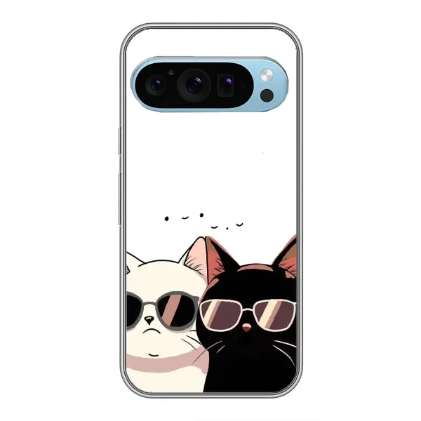 Чохол з принтом «Коти в окулярах» для Google Pixel 9