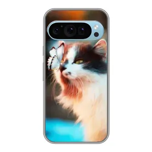 Чехол с принтом «Котик с бабочкой» для Google Pixel 9