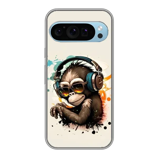Чехол с принтом «Макака в наушниках» для Google Pixel 9