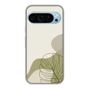 Силконовий чохол з принтом в квітах на Google Pixel 9 (Зелена монстера дизайн)