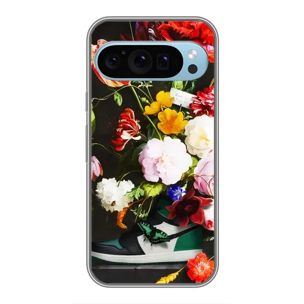 Чехол с принтом «Nike цветы» для Google Pixel 9 Чехол с принтом «Nike цветы» для Google Pixel 9