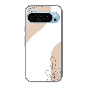 Силконовий чохол з принтом в квітах на Google Pixel 9 (Нюдова гілочка абстракція)