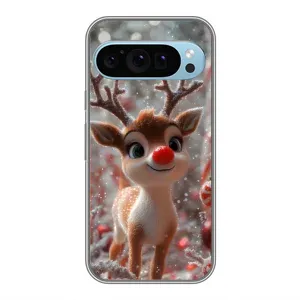 Яркий чехол для Google Pixel 9 с Зимними Оленятами