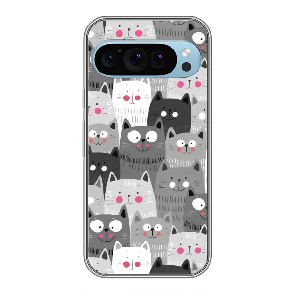Чехол с принтом «Рисованные котики» для Google Pixel 9 Чехол с принтом «Рисованные котики» для Google Pixel 9