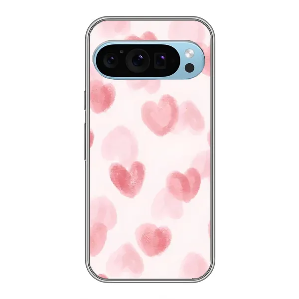 Чехол с принтом «Розовые сердечки» для Google Pixel 9 Чехол с принтом «Розовые сердечки» для Google Pixel 9