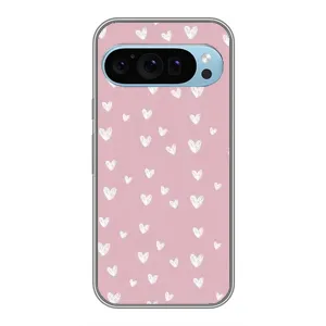 Чехол с принтом «Сердечки на розовом» для Google Pixel 9