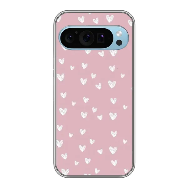 Чехол с принтом «Сердечки на розовом» для Google Pixel 9 Чехол с принтом «Сердечки на розовом» для Google Pixel 9