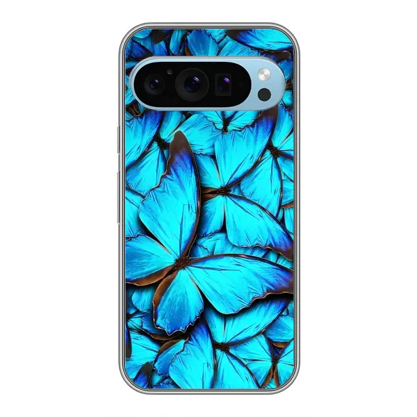 Чехол с принтом «Синие бабочки» для Google Pixel 9 Чехол с принтом «Синие бабочки» для Google Pixel 9
