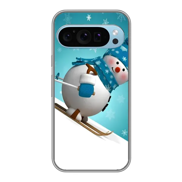 Чехол с принтом «Снеговик на лыжах» для Google Pixel 9 Чехол с принтом «Снеговик на лыжах» для Google Pixel 9